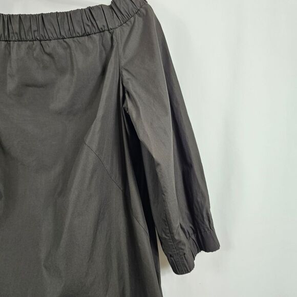Akris Punto Off Shoulder Poplin Dress in Black - Size 12 - Picture 5 of 12